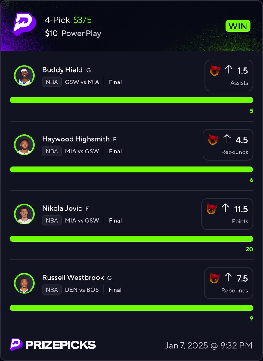 GGs prizepicks see you tomorrow 💰🫡