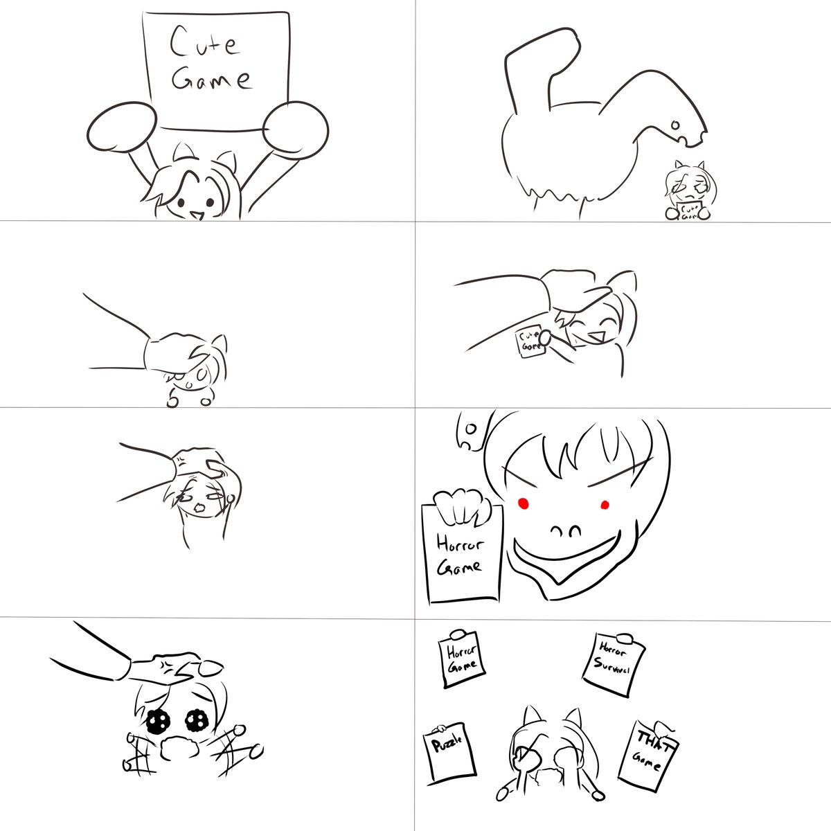 Quick drawing of what happens when <a href="/MkdirCat/">MkdirCat</a> Wants to play a cute new game