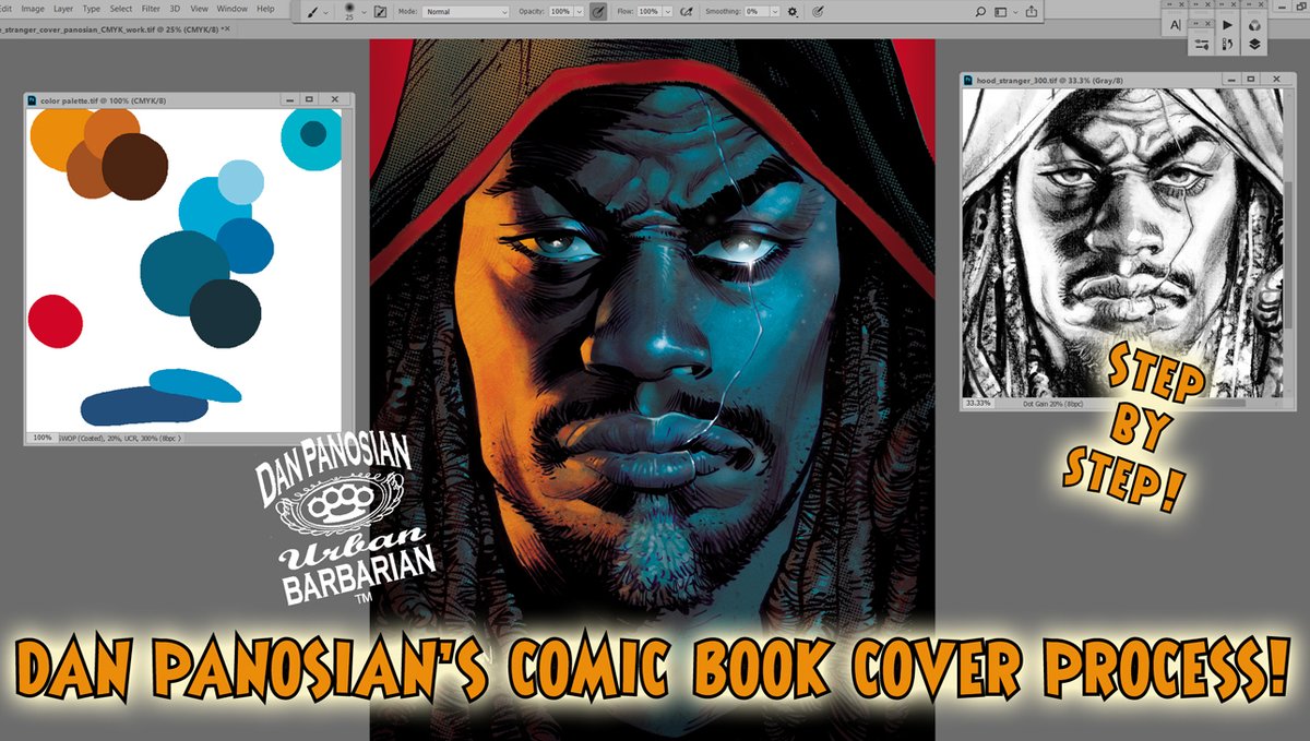 Ever wonder [ or even ponder ] about how I create a comic book cover?  Well  wonder no more! From the Thumbnail sketch, the Pencils, the Inks and finally to the Color in Photoshop – it’s all yours for the taking!   Feast on this, as you will! youtu.be/_UrkNIUT9CM