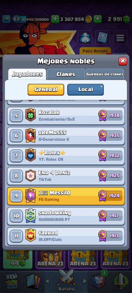 Top 9 de ladder en principio de temporada, todo esto gracias a que estoy en el mejor clan de Arg!! <a href="/F5Gaming__/">F5 Gaming</a> 

#RealgKukarachin
#LoloTartamudoGangoso
#BauColoradoVirgo
#LaWachaDelFabio