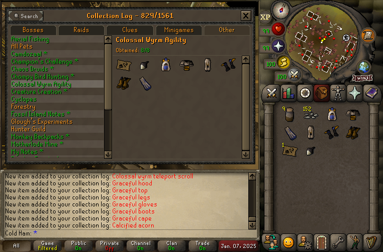 Cold_HamOSRS's tweet image. Colossal Wyrm Agility completed