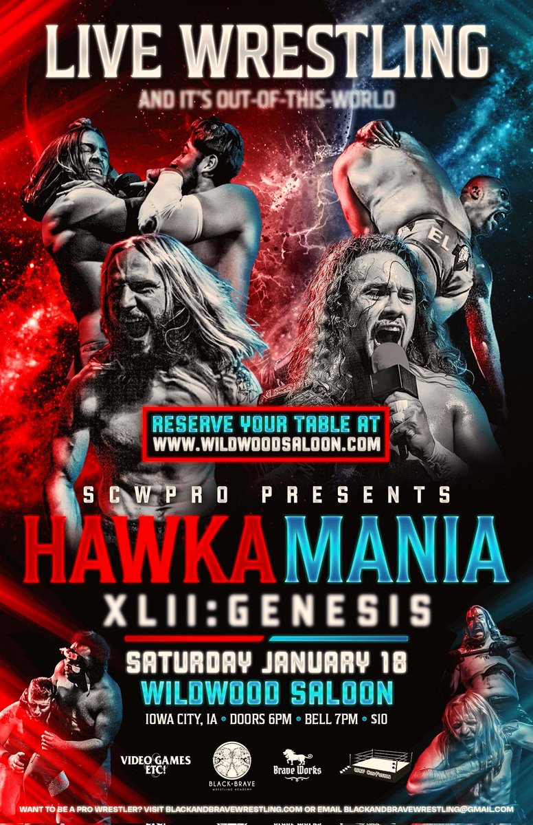 Albert Gourrier π (@catchthepinfall) on Twitter photo At the Wildwood Saloon in Iowa City, IA, the BBQ is high quality. Also there, on January 18, the stakes (not steaks) will be high as the <a href="/SCWPro/">SCWPro</a> tag titles are high above the ring as <a href="/CaseyJax_Top/">Casey Jax</a> & <a href="/ElTigreAmore/">Tigre Amore</a> battle <a href="/ckennedypro/">Cash Kennedy</a> & <a href="/thecalvinkelly/">πΎπΌππππ πππππ</a> for them in a ladder match! At the Wildwood Saloon in Iowa City, IA, the BBQ is high quality. Also there, on January 18, the stakes (not steaks) will be high as the <a href="/SCWPro/">SCWPro</a> tag titles are high above the ring as <a href="/CaseyJax_Top/">Casey Jax</a> & <a href="/ElTigreAmore/">Tigre Amore</a> battle <a href="/ckennedypro/">Cash Kennedy</a> & <a href="/thecalvinkelly/">πΎπΌππππ πππππ</a> for them in a ladder match!