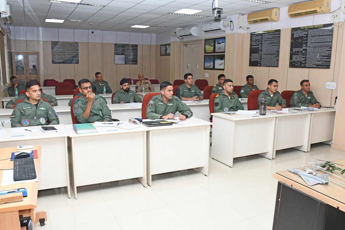Indian Air Force Test Pilots School (@iaftps) on Twitter photo As FTC (FW) entered critical flight test training phase, Wg Cdr P. Awasthi (Retd) and Wg Cdr M. Patel (Retd) from HAL Flight Operations conducted a capsule talk on high angle of attack (AOA) and departure testing for the students of the 47th Flight Test Course at <a href="/IAFTPS/">Indian Air Force Test Pilots School</a>. The As FTC (FW) entered critical flight test training phase, Wg Cdr P. Awasthi (Retd) and Wg Cdr M. Patel (Retd) from HAL Flight Operations conducted a capsule talk on high angle of attack (AOA) and departure testing for the students of the 47th Flight Test Course at <a href="/IAFTPS/">Indian Air Force Test Pilots School</a>. The