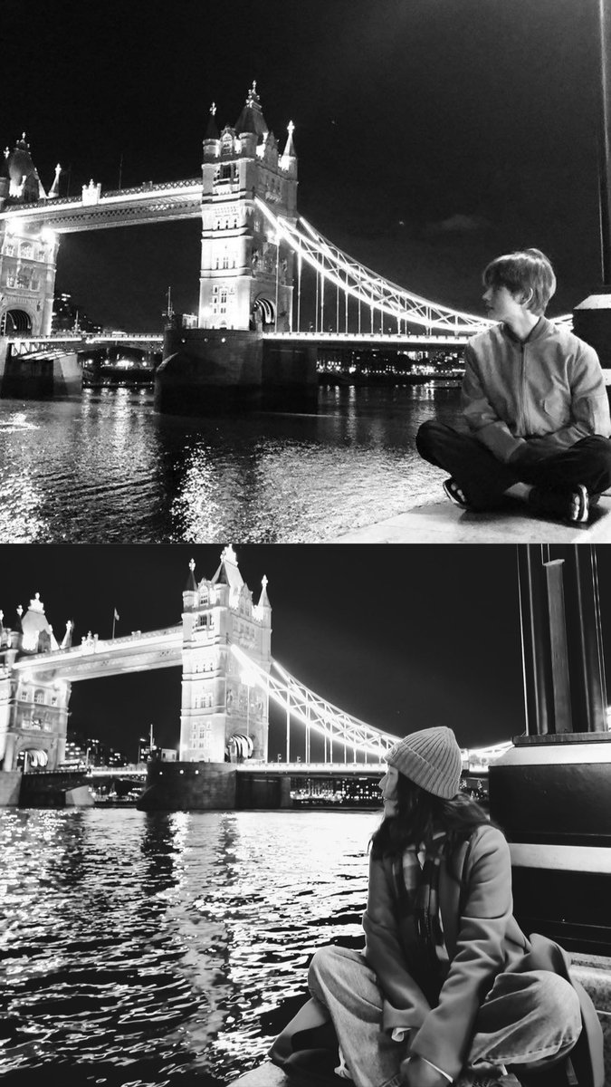 rullycious's tweet photo. hehe, tried to recreate this photo of taehyung at the tower bridge london. not so similar but well, will try again next week i guess 😌🤟🏽 https://t.co/zO7xDZBoi9