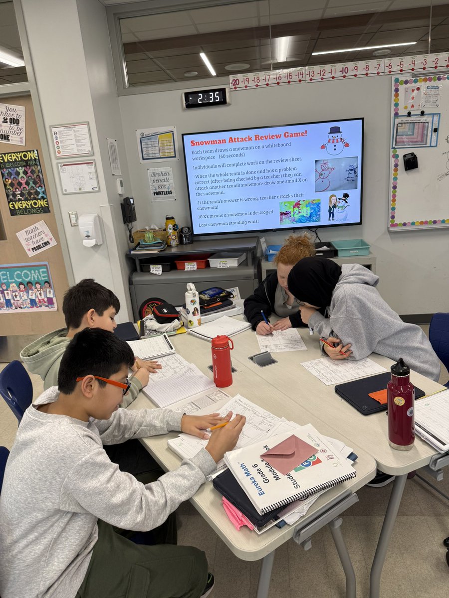 KaitlinBowker's tweet image. Snowman Attack review game in #6thgrademath coming back from winter break. Always good to practice all operations of decimals and throwing in a little competition makes it all that much more fun and engaging. @LincJrHi