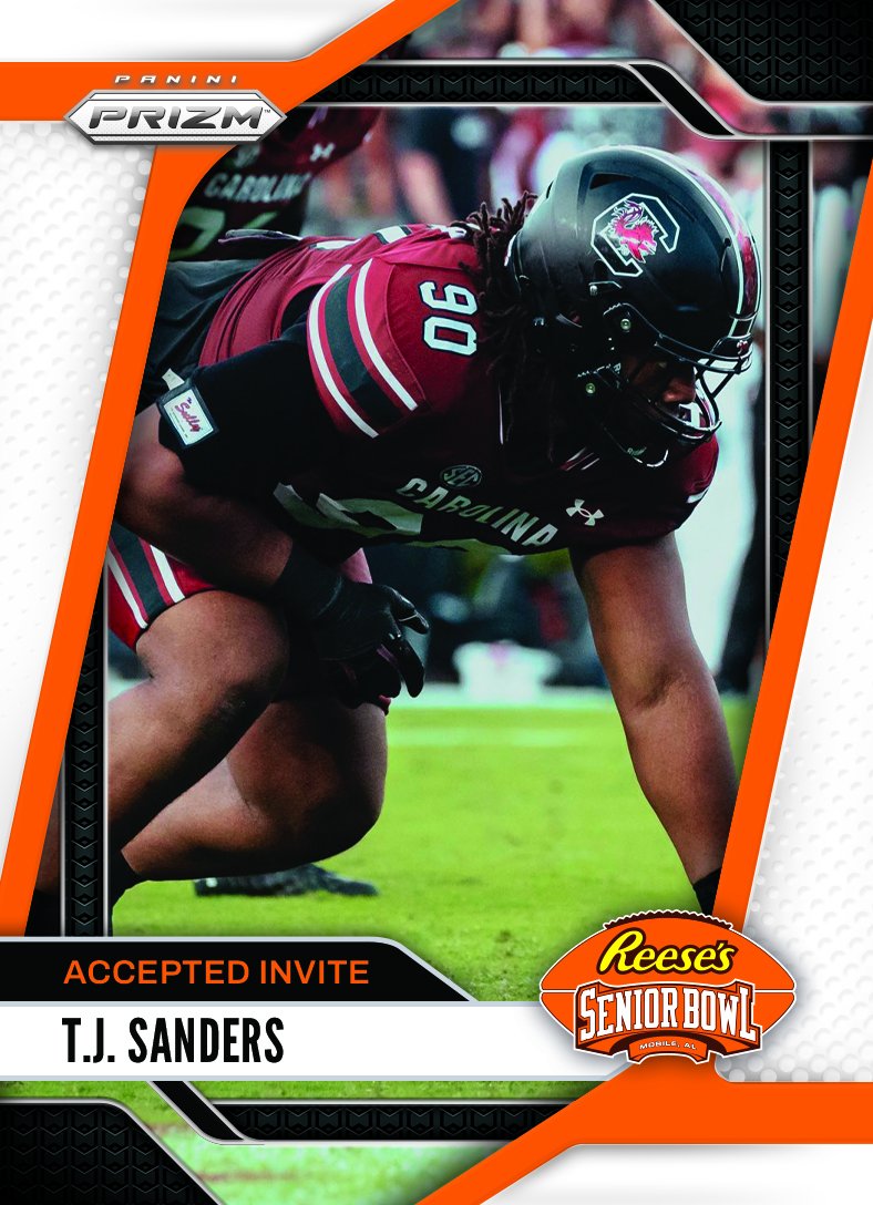 Reese's Senior Bowl (@seniorbowl) on Twitter photo It’s OFFICIAL! DL T.J. Sanders <a href="/Tj_Sanders24/">Tj Sanders</a> from <a href="/GamecockFB/">South Carolina Football</a> accepted his invite to the 2025 Reese's Senior Bowl!!! #SpursUp 🤙 #BestOfTheBest #TheDraftStartsInMOBILE™️
@JimNagy_SB <a href="/PaniniAmerica/">Panini America</a> #RatedRookie It’s OFFICIAL! DL T.J. Sanders <a href="/Tj_Sanders24/">Tj Sanders</a> from <a href="/GamecockFB/">South Carolina Football</a> accepted his invite to the 2025 Reese's Senior Bowl!!! #SpursUp 🤙 #BestOfTheBest #TheDraftStartsInMOBILE™️
@JimNagy_SB <a href="/PaniniAmerica/">Panini America</a> #RatedRookie