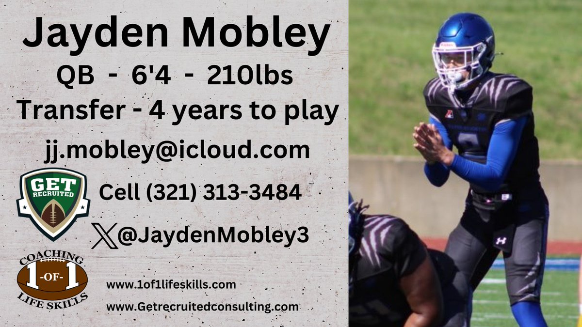 Get Recruited (@get__recruited) on Twitter photo Jayden Mobley - Tranfer - QB - 6'4, 210lbs - 3.6 GPA - Big, strong, athletic, with a big arm. Culver-Stockton College - Profile: app.productiverecruit.com/profile/jaydenโฆ <a href="/JaydenMobley3/">Jayden Mobley</a> <a href="/1of1lifeskills/">1-of-1 Consulting</a> <a href="/BlueHoseFB/">PC Football</a> <a href="/UST_Football/">St. Thomas Football</a> <a href="/valpoufootball/">Valpo Football</a> <a href="/CCSUFootball/">CCSU FOOTBALL</a> <a href="/DuqFB/">Duquesne Football</a> <a href="/LIUSharksFB/">LIU Football</a> #coach Jayden Mobley - Tranfer - QB - 6'4, 210lbs - 3.6 GPA - Big, strong, athletic, with a big arm. Culver-Stockton College - Profile: app.productiverecruit.com/profile/jaydenโฆ <a href="/JaydenMobley3/">Jayden Mobley</a> <a href="/1of1lifeskills/">1-of-1 Consulting</a> <a href="/BlueHoseFB/">PC Football</a> <a href="/UST_Football/">St. Thomas Football</a> <a href="/valpoufootball/">Valpo Football</a> <a href="/CCSUFootball/">CCSU FOOTBALL</a> <a href="/DuqFB/">Duquesne Football</a> <a href="/LIUSharksFB/">LIU Football</a> #coach