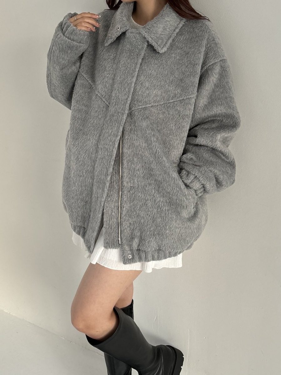 NEW ARRIVAL / #スタンドシャギーミドルブルゾン スタンドネックと2WAY