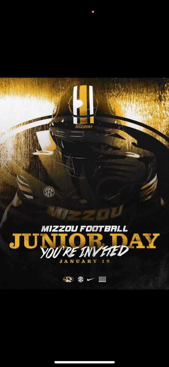 First I want to thank god🙌 but I am blessed to receive the junior day invite from <a href="/MizzouFootball/">Mizzou Football</a> I will be there on January 18th thank you <a href="/DLineGURU/">Coach AL Davis</a> for the invite🙌