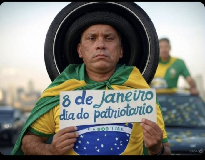 "Bravo aos patriotas de 8 de janeiro! Foram às ruas pedir um golpe contra a democracia e ganharam de brinde umas férias na cadeia. Que dia para entrar na história... do fracasso total! 🏆🇧🇷 #DiaDoPatriotário"