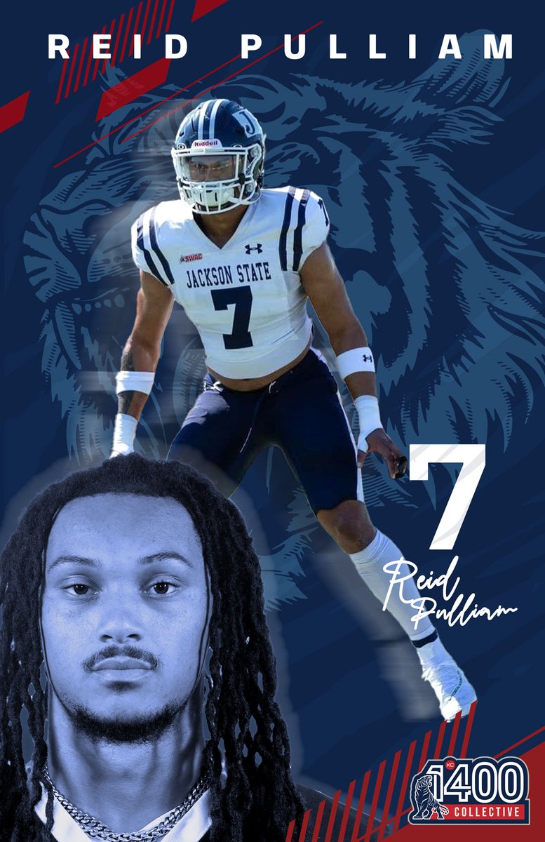 KC-1400 Collective (@kc1400collectiv) on Twitter photo KC-1400 Collective is ecstatic to sign our next Jackson State student athlete of 2025! We want to welcome <a href="/reid_pulliam26/">Reid Pulliam</a> to Thee Brand! Tiger Nation, show Reid some mad love! Go Tigers! ๐๐ #THEEiLove #GuardTHEEYard #KC1400Collective KC-1400 Collective is ecstatic to sign our next Jackson State student athlete of 2025! We want to welcome <a href="/reid_pulliam26/">Reid Pulliam</a> to Thee Brand! Tiger Nation, show Reid some mad love! Go Tigers! ๐๐ #THEEiLove #GuardTHEEYard #KC1400Collective