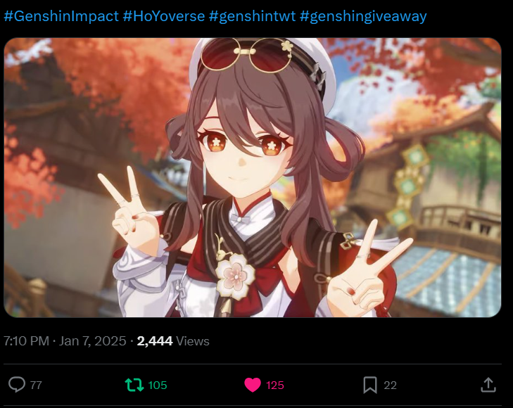 SharkticWaters's tweet photo. @AshBlossoms_ Whoa cool!  Fun fact Hu Tao is the only character I've whaled for and it was her first banner.  @MegaAbsoleon https://t.co/KbZJoYMifG