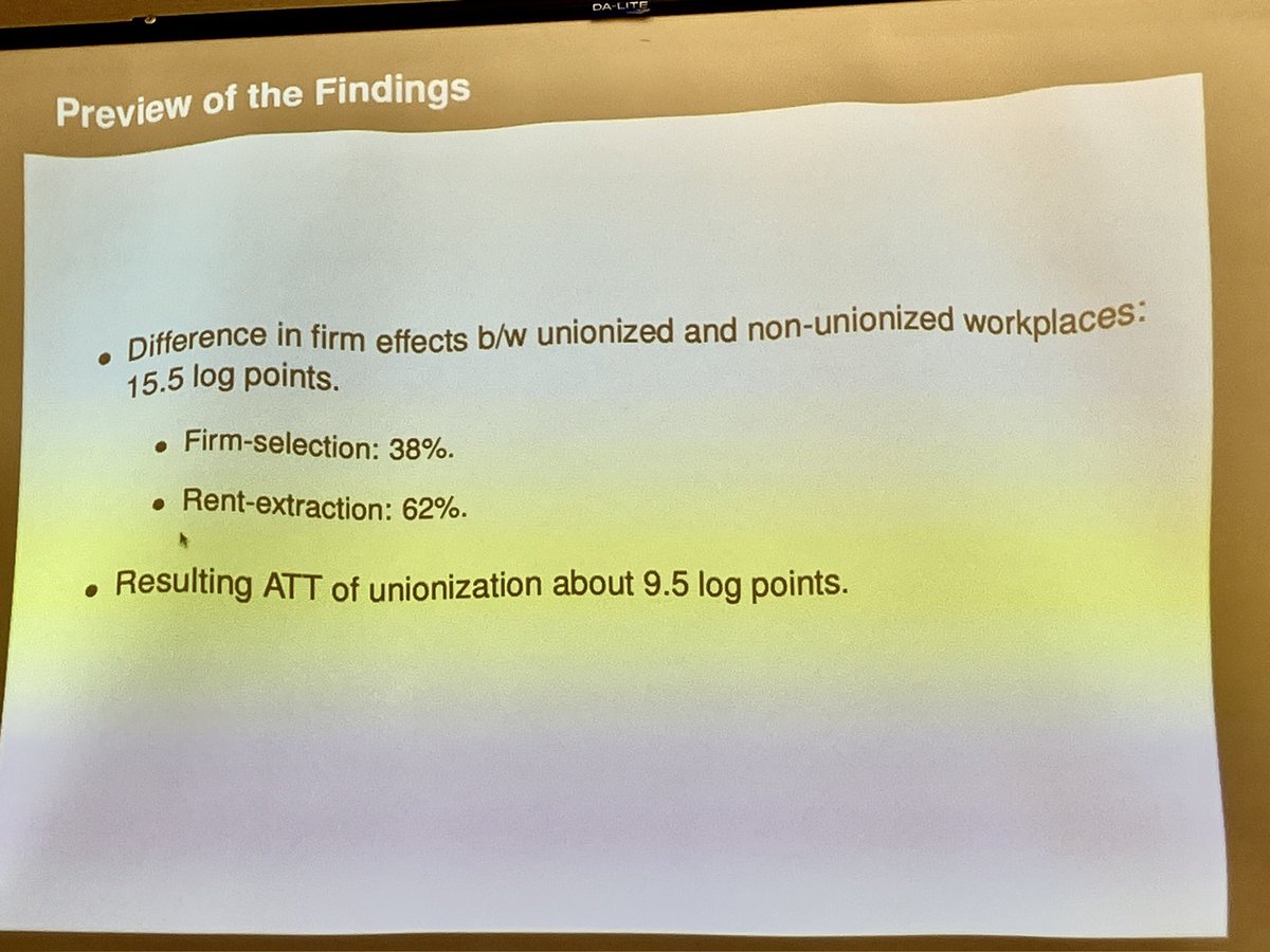 Anna Stansbury (@annastansbury) on Twitter photo There’s a longstanding question: how much of the union wage premium is accounted for by selection (unions focus on more profitable firms to unionize) vs rent sharing (unions increase workers’ share of the profits)
Well, superb new work by <a href="/raffaelesaggio/">Raffaele Saggio</a> & co answers this…! There’s a longstanding question: how much of the union wage premium is accounted for by selection (unions focus on more profitable firms to unionize) vs rent sharing (unions increase workers’ share of the profits)
Well, superb new work by <a href="/raffaelesaggio/">Raffaele Saggio</a> & co answers this…!