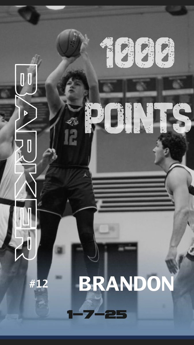 CoachCBarker's tweet photo. Congratulations @barkerbrandon12 
1000 High School Varsity Points Scored https://t.co/xMjBfcRRRl