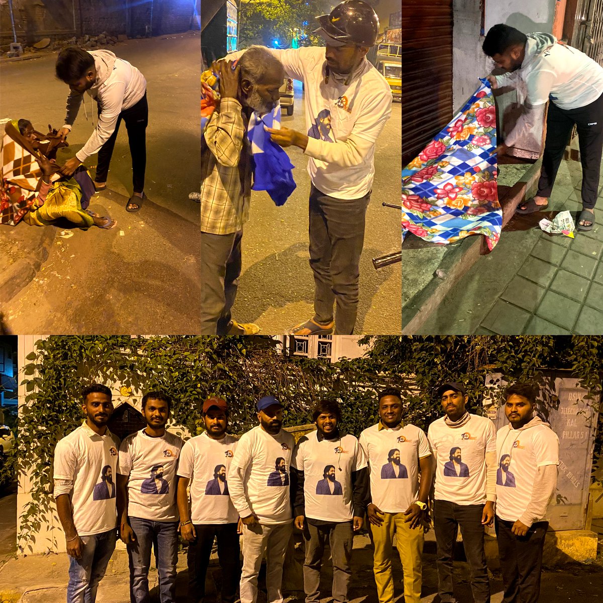 DavangereYashFC's tweet photo. ಯಶ್ ಬಾಸ್ ರವರ ಹುಟ್ಟುಹಬ್ಬದ ಪ್ರಯುಕ್ತ ರಸ್ತೆ ಬದಿಯಲ್ಲಿ ಮಲಗಿರುವ ನಿರಾಶ್ರಿತರಿಗೆ ಯಶೋಮಾರ್ಗ ತಂಡದಿಂದ ಬೆಡ್ ಶೀಟ್ ನೀಡಲಾಯಿತು
#Yashomarga
#ToxicBirthdayPeek #HBDRockingStarYASH
@TheNameIsYash #YashBOSS #TOXIC #TOXICTheMovie #Yash #DavangereYashFC https://t.co/f3MwX30mLz