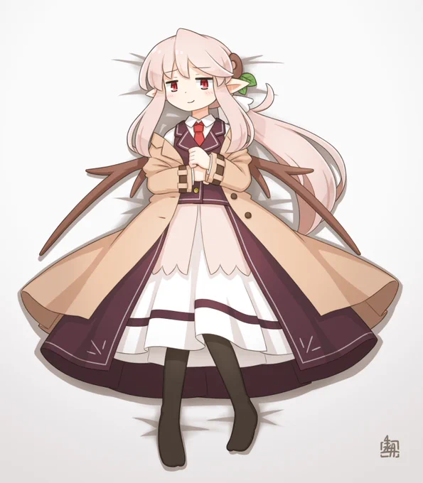 Skeb依頼絵、抱き枕風(?)冬スタイルイスタニアさん 