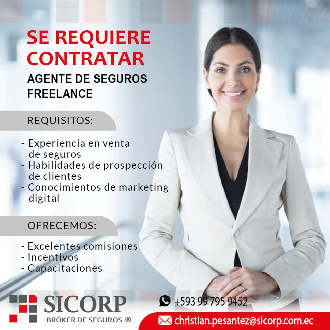 sicorp_ec's tweet photo. Requerimos personal con experiencia en venta de seguros 👇🏻

Interesados enviar sus hojas de vida a christian.pesantez@sicorp.com.ec 📧 https://t.co/uMf7q8kcjV
