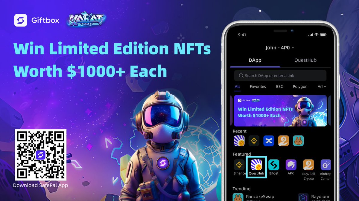 🚀Join the fun with @isafepal <a href="/karatGalaxy/">Karatopia</a> Giftbox🎉

🎁Win Limited Edition SafePal NFTs worth $1000+ each

📆Jan.8 - Jan.12, 2024 9 AM UTC
📚blog.safepal.com/karat-galaxy-g…
📱DL App to join: safepal.com/download

#SFP #Giftbox