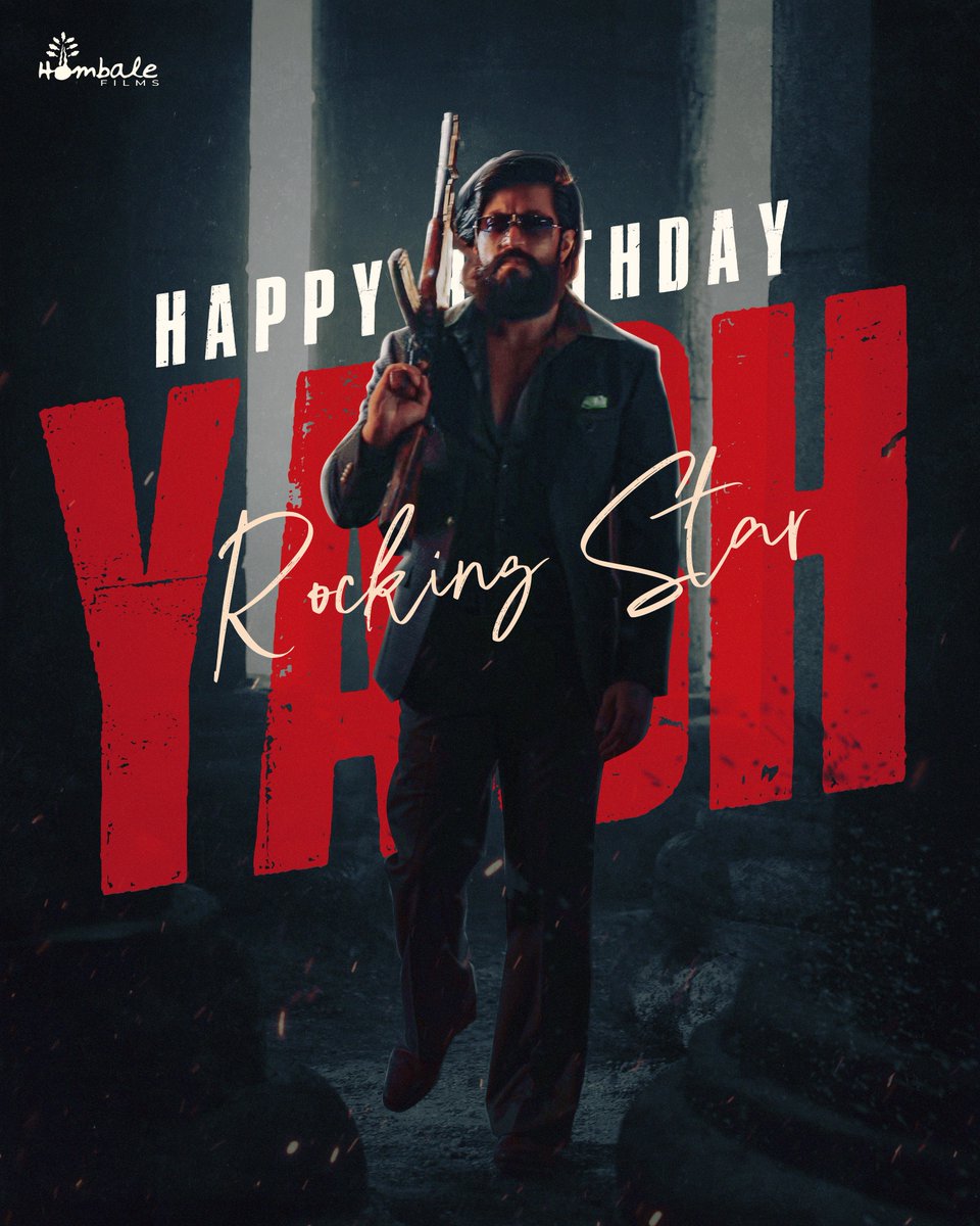 hombalefilms's tweet photo. Wishing the One and Only Rocking Star @TheNameIsYash a very very Happy Birthday!

Your dedication, hard work, and unmatched energy continue to inspire millions. You’ve set new benchmarks in the world of cinema. 

Wishing you all the best for #TOXIC movie, and a rocking year ahead.