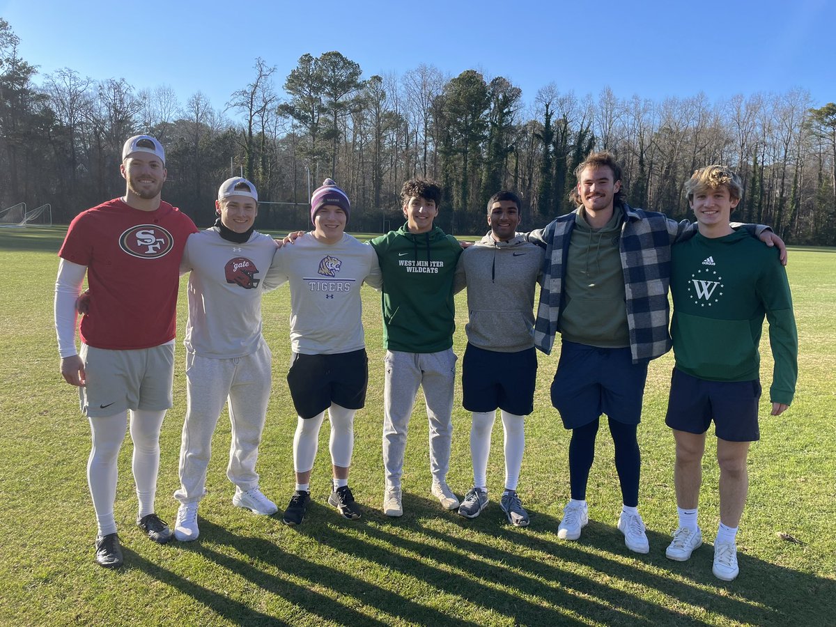 Aditya Kaul (@adityakaul2026) on Twitter photo Grateful to be able to learn from the <a href="/WestminsterATL/">Westminster</a> legacy of kickers, punters and snappers.
Had a great training session with Westminster alums <a href="/StanfordFball/">Stanford Football</a> punter <a href="/CWeselman/">Connor Weselman</a>, <a href="/RiceFootball/">Rice Football</a> punter <a href="/AlexBacchetta/">Alex Bacchetta</a>, <a href="/ColgateFB/">Colgate Football</a> punter @carsonwilkie and <a href="/SewaneeFootball/">Sewanee Football</a> kicker Grateful to be able to learn from the <a href="/WestminsterATL/">Westminster</a> legacy of kickers, punters and snappers.
Had a great training session with Westminster alums <a href="/StanfordFball/">Stanford Football</a> punter <a href="/CWeselman/">Connor Weselman</a>, <a href="/RiceFootball/">Rice Football</a> punter <a href="/AlexBacchetta/">Alex Bacchetta</a>, <a href="/ColgateFB/">Colgate Football</a> punter @carsonwilkie and <a href="/SewaneeFootball/">Sewanee Football</a> kicker