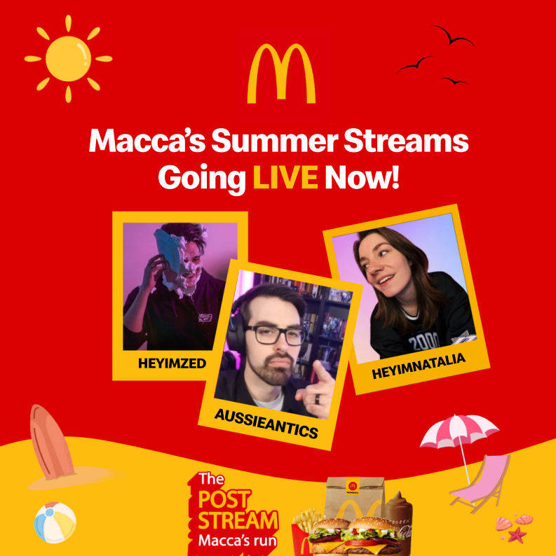 heyimzed1's tweet photo. Join me today for my first Maccas Run stream at 5pm AEDT with @heyimnatalia &amp; @AussieAntics and see what my Maccas Run looks like! #MaccasRun #Maccas #sponsored https://t.co/a0E6nb4B9J