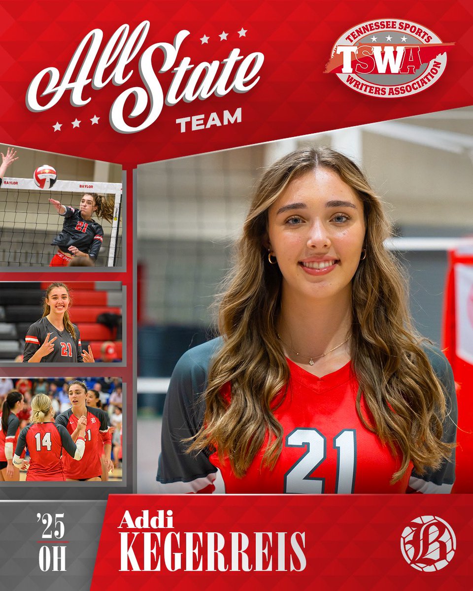 Congratulations to seniors Sydney Sharpe and Addi Kegerreis and junior Emma Mulvaney on being selected to the Tennessee Sports Writers Association All-State Volleyball Team!