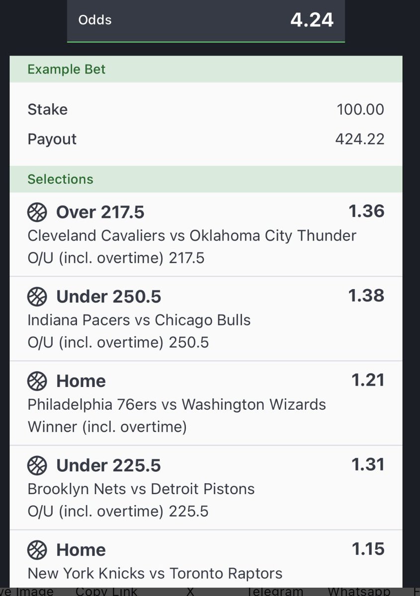 Tonight NBA🇺🇸🏀Run🔥
Odds: 4.2 sportybet