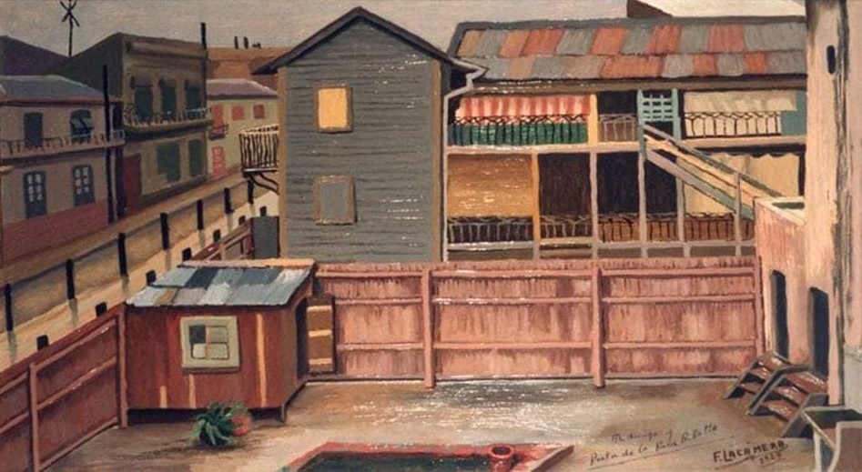 "Patio de conventillo”, pintura realizada en 1929 por Fortunato Lacámera (1887-1951).