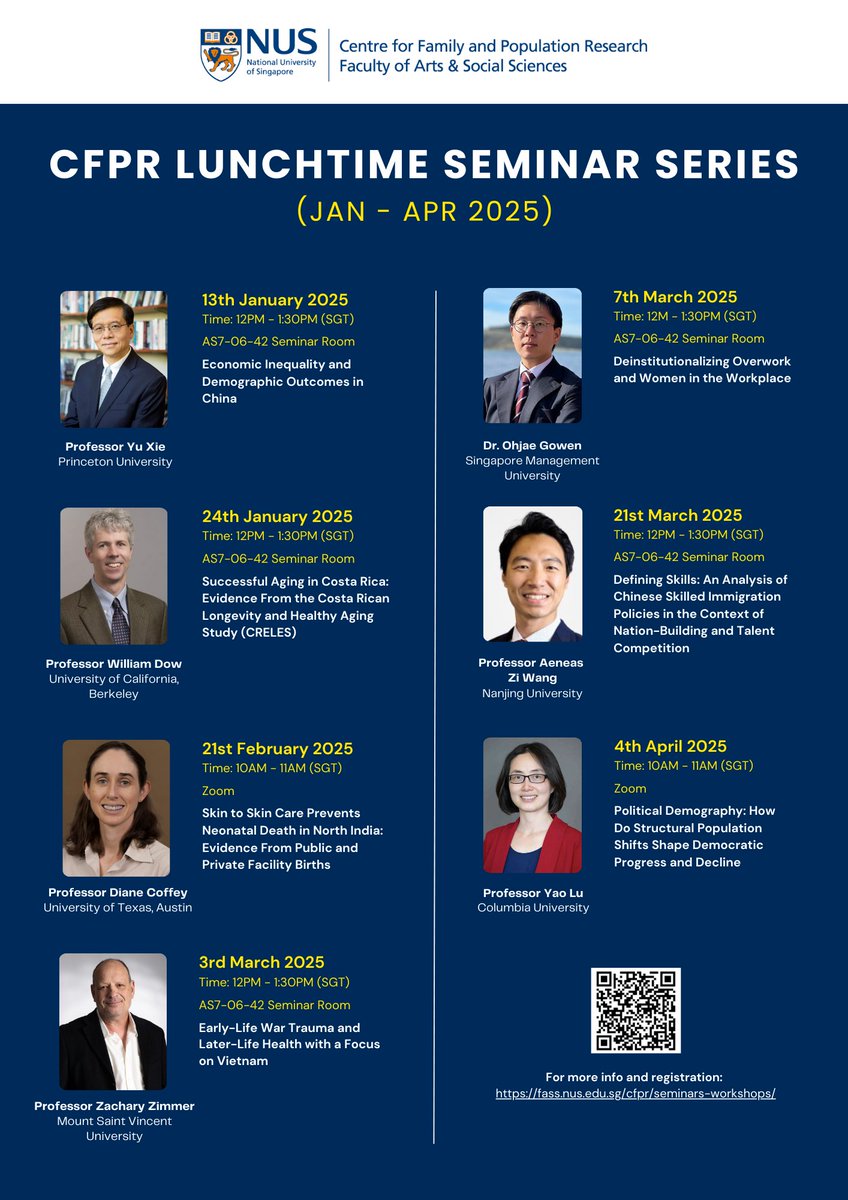 The CFPR Lunchtime Seminar Series is back with an exciting line-up of distinguished speakers for the January–April 2025 series! 🚀📷 fass.nus.edu.sg/cfpr/seminars-…