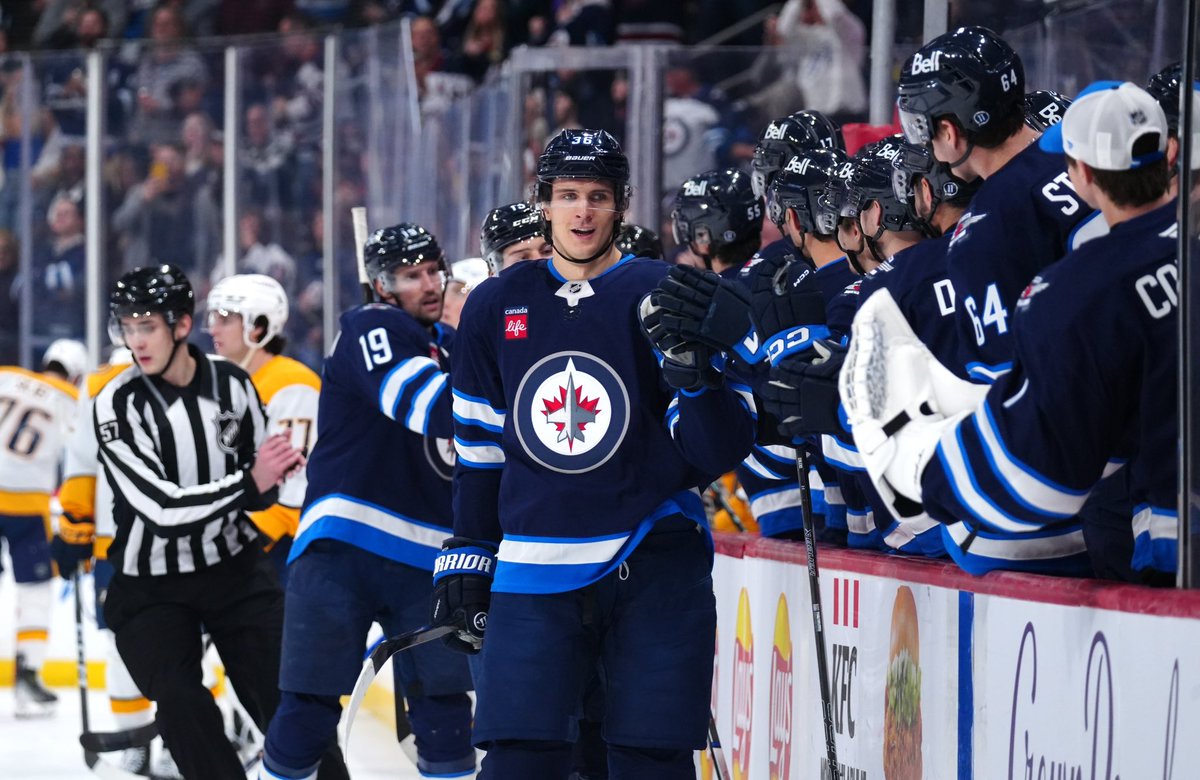 Ice Wave Media 🥅 (@icewavemediamb) on Twitter photo Connor Hellebuyck achieves another milestone as the Jets get back in the Win column downing the Predators 5-2 in Game 3 of their 8 game Home-stand.
Via <a href="/GameOnHockey/">Game On Magazine</a> Connor Hellebuyck achieves another milestone as the Jets get back in the Win column downing the Predators 5-2 in Game 3 of their 8 game Home-stand.
Via <a href="/GameOnHockey/">Game On Magazine</a>