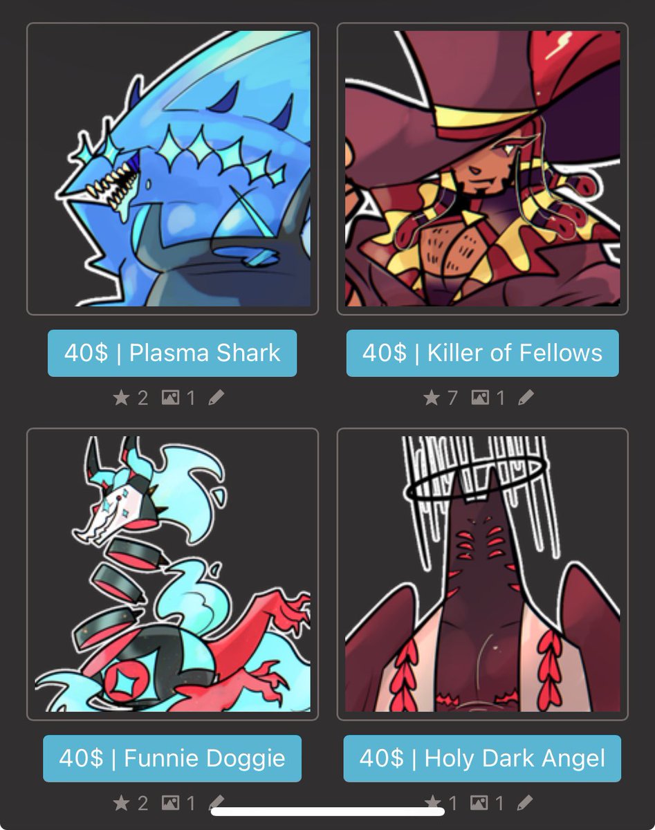 PyDopts's tweet photo. Some new adopts are up on my touhouse ! You can check them out here

They are 40$ each! 
👇👇👇👇👇

https://t.co/waiaCkXyFp...

✨❇️✨❇️✨❇️✨❇️✨❇️

#Art #Furryart #adopts #Adoptablesopen #Adoptables #monsters #Demons https://t.co/NESvMNy161