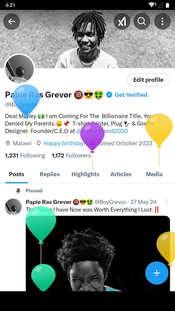 Graver_Viii's tweet photo. Got my Ballon's 🎂🥳
"A year older, but forever young!" 😊🥳 https://t.co/htJSLbZXgl