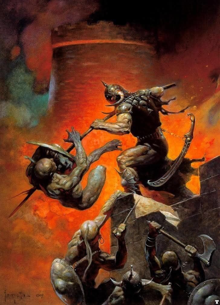 Frank Frazetta - Death dealer V (1989) is both iconic and classic Sword &amp; Sorcery artwork..