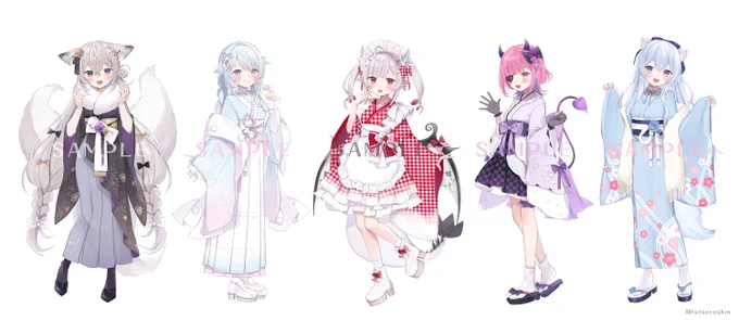 【お知らせ】めろふぃにてぃ所属花冠あむる様(#Kamuri_Amuru)チーシュ・カラメル様(#Cheeshu_Caramel)さんそちゃん様(#Sansochan_dayo)狐宙くお様(#KozoraKuo)銀埜ぽむ様(#Ginno_pome)振袖姿のお写真を撮らせていただきました 