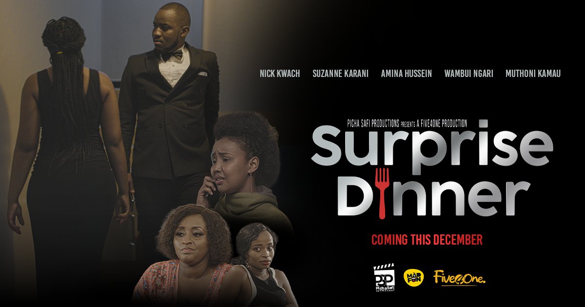 Number 3
Surprise Dinner 
Starring <a href="/nickkwach/">Nick Kwach 🇰🇪</a> <a href="/aminahussein/">amina hussein</a> <a href="/ms/">Matt Shampine 차민근</a>-karani <a href="/wambuingari/">Mary </a> &amp; <a href="/muthonikamau/">Martha M Kamau</a> 

Stream at Five4One.co.ke