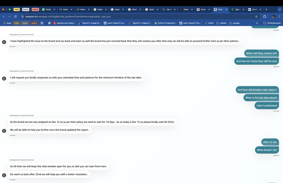 dj118982's tweet photo. @AmazonHelp @amazonIN what is the resolution? you provided nothing. you are telling me that you cant take the product because return window expired but i have proof that your team made me to wait till dec 22 where the return window was till 13 dec. you all are liars and hypocrite https://t.co/UE7tJqSRiI