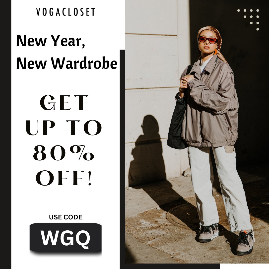 DiscountcodeKsa's tweet image. 🥰𝐕𝐨𝐠𝐚𝐂𝐥𝐨𝐬𝐞𝐭 𝐍𝐞𝐰 𝐘𝐞𝐚𝐫 𝐍𝐞𝐰 𝐖𝐚𝐫𝐝𝐫𝐨𝐛𝐞🥰
Get Up to 80% OFF On All Products
Use Code: WGQ
Shop Now 👉bit.ly/4g3skfz

#fashion #womenfashion #menfashion #promocode #vogacloset #sale #discountcodeksa