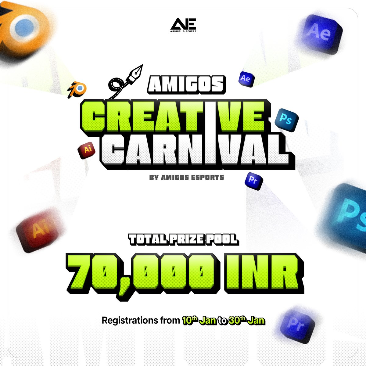 Attention GFX Artists, Video Editors, and 3D Artists! Amigos Esports presents the ultimate creative showdown with a total prize pool of ₹70,000! 💰 Registrations open 10th January to 30th January only on our discord server (Link in bio).
Join now and let your creativity shine!