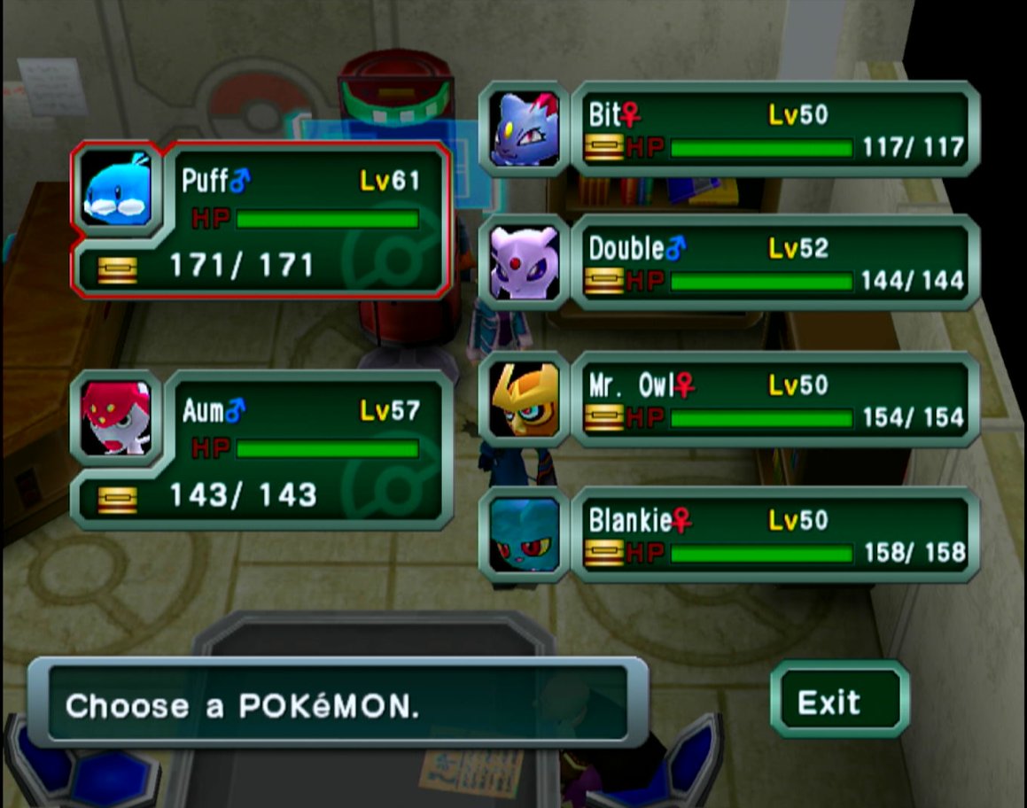 Beat Pokemon Colosseum. My final team