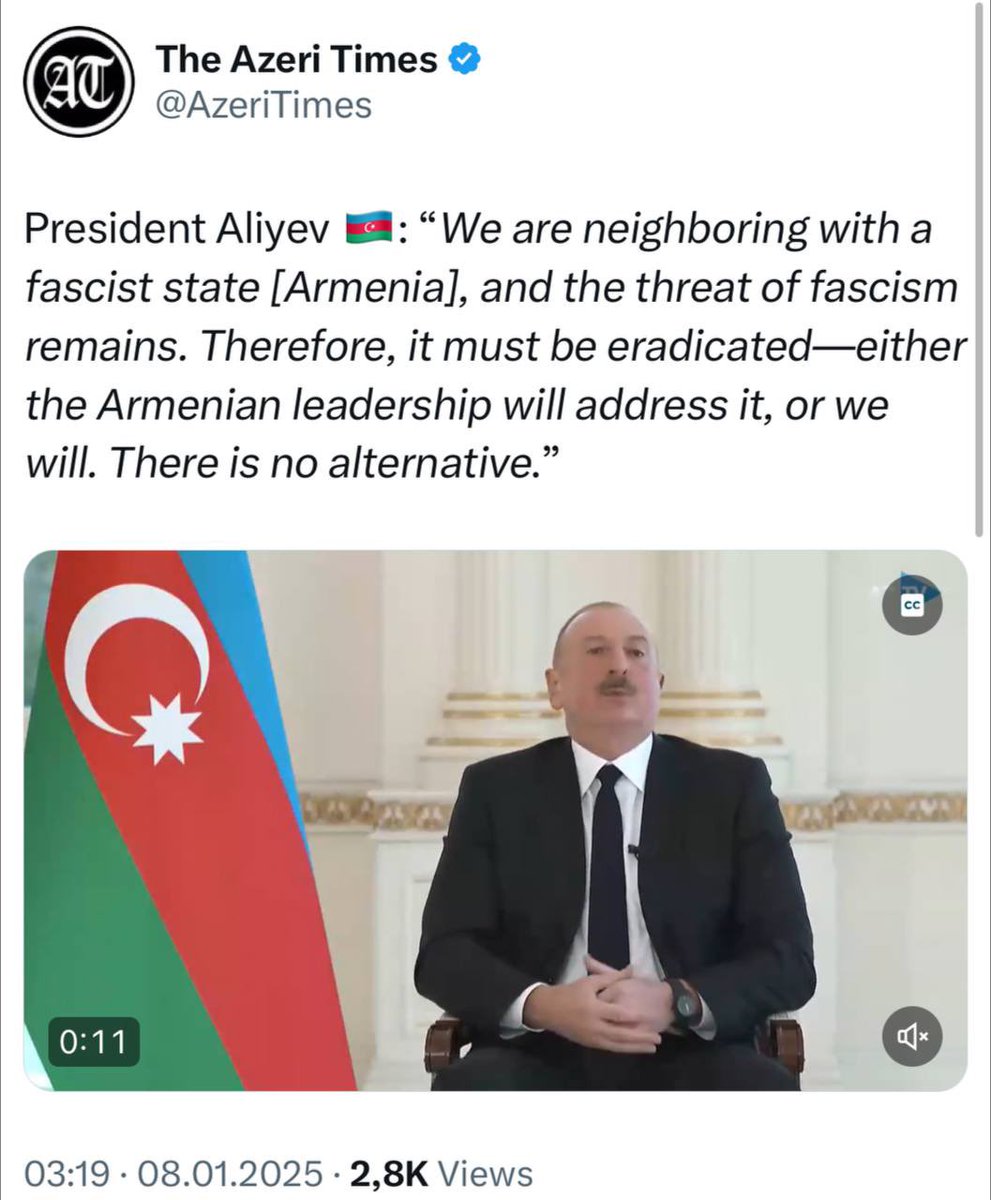 Basically, he copy-pasted putin’s speech and replaced ‘Ukraine’ with ‘Armenia.