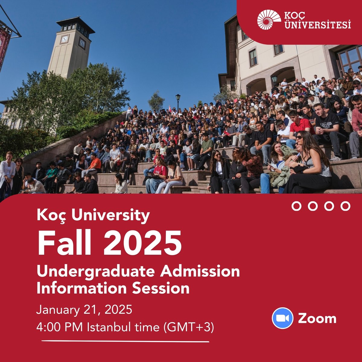 Ready to shape your future?🌟

Join our International Undergraduate Admission Information Session on January 21 to explore how Koç University can be the stepping stone to your success.

Register now: kocun.zoom.us/webinar/regist…