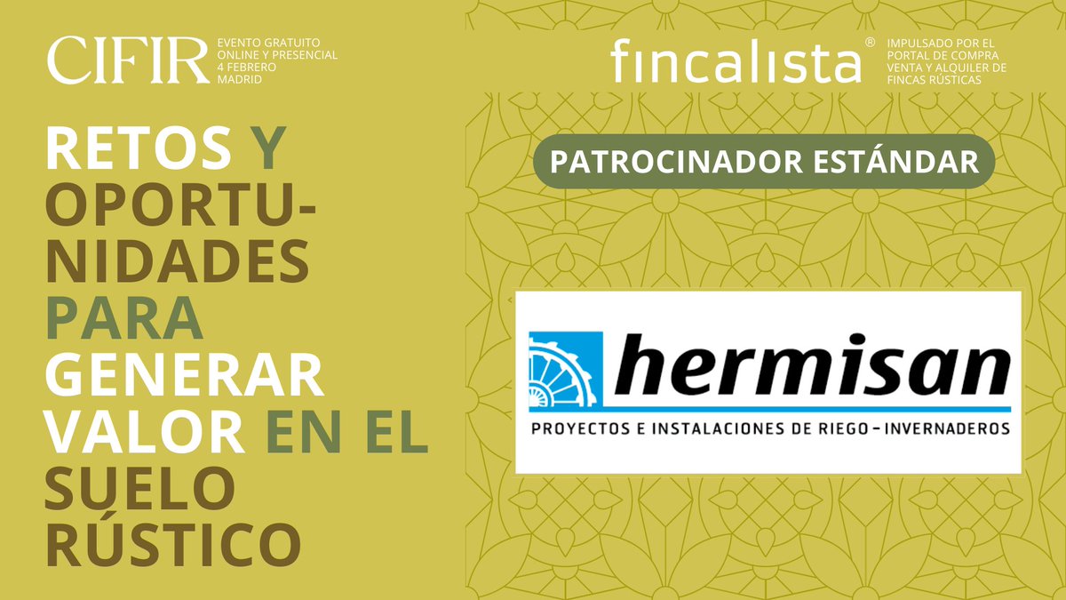 💧Hermisán nuevo patrocinador de CIFIR 2025💧

Desarrollan soluciones innovadoras en sistemas de riego. Compartirán su enfoque sostenible con herramientas tecnológicas. 

Inscripciones 👉  zurl.co/9pe5 
📅4 febrero 2025