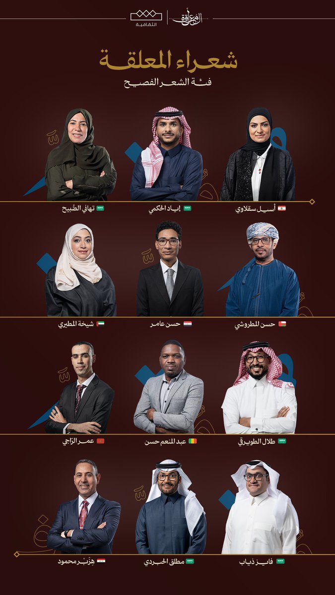 سعيدة جدًا بهذه التجربة
#المعلقة في موسمها الثاني
مع كوكبة رائعة من الشعراء والشاعرات🌸