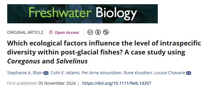 Colin Adams (@c_adams1758) on Twitter photo New paper from <a href="/StephABlain/">Stephanie Blain</a> showing that the environmental factors driving the extent of divergence in sympatric ecotypes in lakes is species dependant <a href="/louisechavarie/">louise chavarie</a> <a href="/sceneUofG/">SCENE</a> New paper from <a href="/StephABlain/">Stephanie Blain</a> showing that the environmental factors driving the extent of divergence in sympatric ecotypes in lakes is species dependant <a href="/louisechavarie/">louise chavarie</a> <a href="/sceneUofG/">SCENE</a>