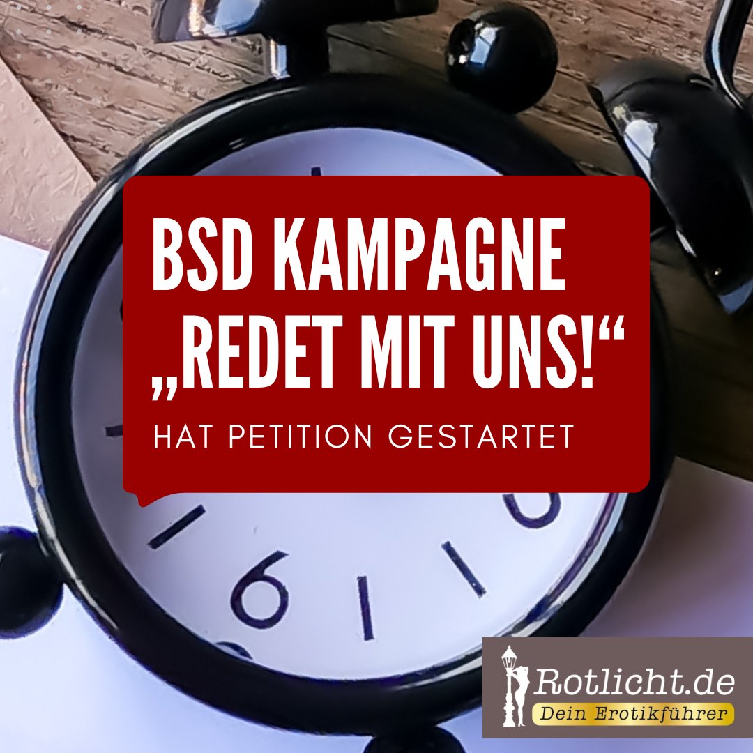 BSD Kampagne „Redet mit uns!“ hat Petition gestartet🔴Grundlegende Reformen des Prostituiertenschutzgesetzes und anderer relevanter Gesetze gefordert 👉 rotlicht.de/s/bsd-kampagne…

#law #reform #politic <a href="/BundesverbandS/">Bundesverband sexuelle Dienstleistungen e. V.</a>
