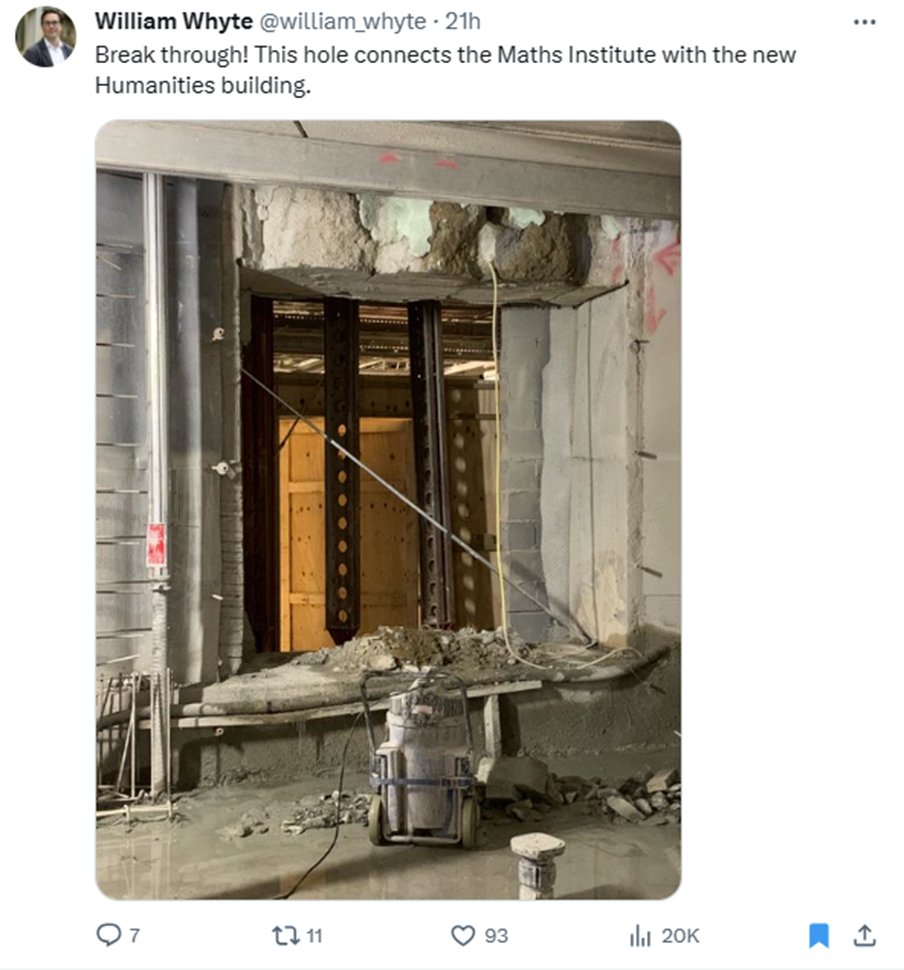 Catherine Clarke (@cathamclarke) on Twitter photo About a year ago, <a href="/william_whyte/">William Whyte</a> posted this photo of construction work in Oxford. Next week, I'm using it to introduce a lecture on inter-disciplinarity... About a year ago, <a href="/william_whyte/">William Whyte</a> posted this photo of construction work in Oxford. Next week, I'm using it to introduce a lecture on inter-disciplinarity...