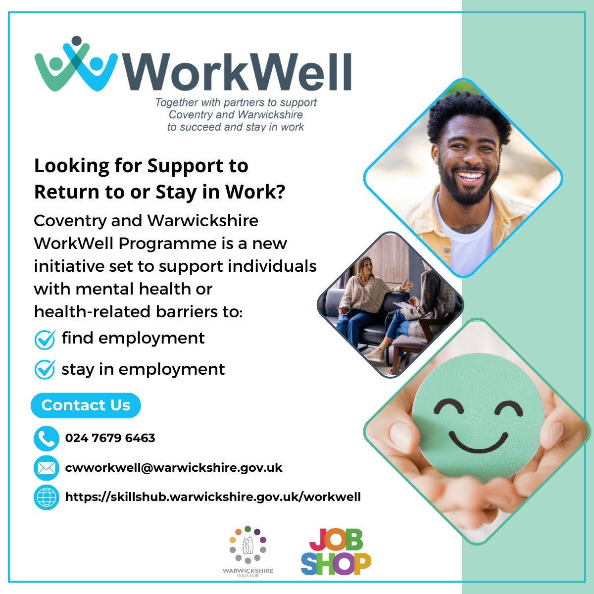 Looking for Support to Return to or Stay in Work?

WorkWell is a free service in Coventry and Warwickshire helping individuals overcome mental health or health-related challenges affecting their  employment.

Refer here: ➡️forms.office.com/e/DqHP2wgncb

#WellnessJourney #MentalHealth