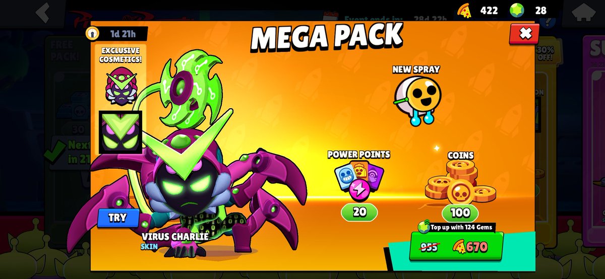 YooSbyy's tweet photo. @BrawlStars give us the 300 pizza now and all my money are gonna be yours (when I have some) https://t.co/JsWCh6BZaE
