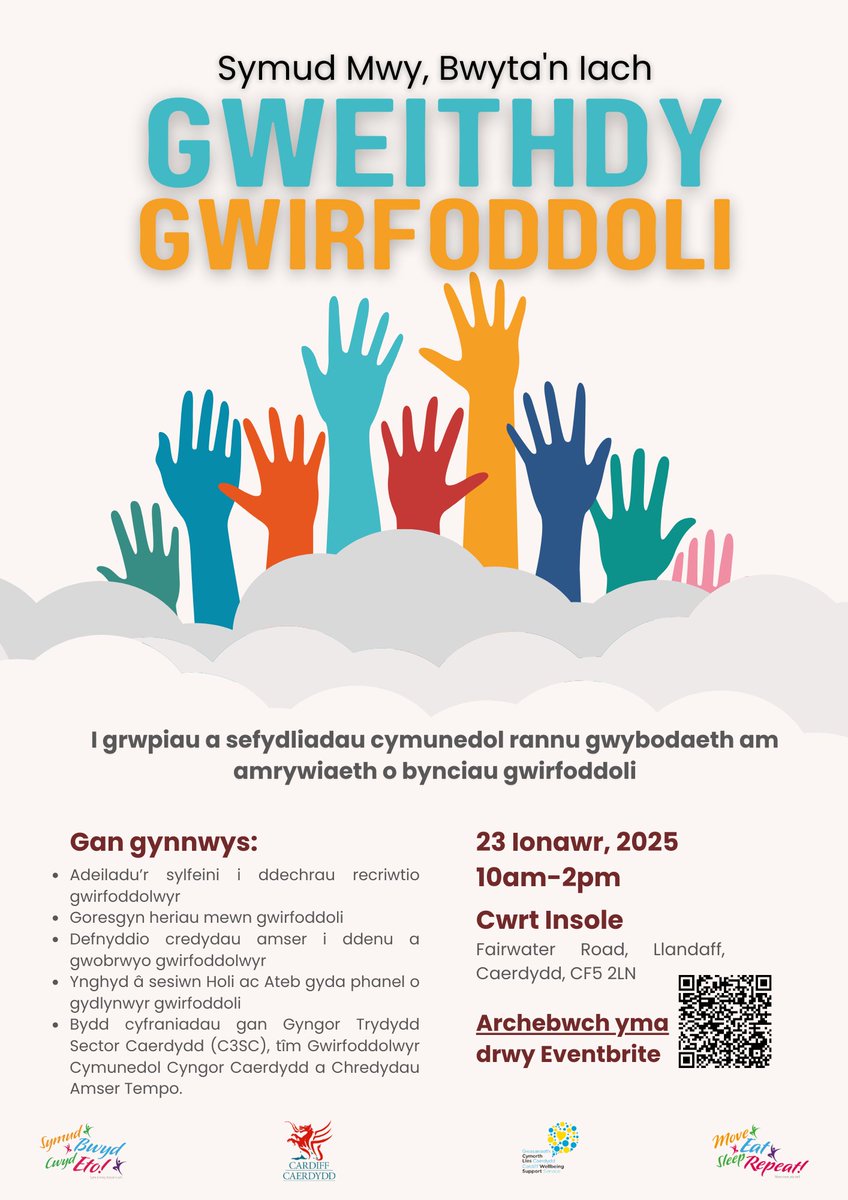 Cardiff Volunteer Centre @C3SC (@cdfvolcentre) on Twitter photo The More More, Eat Well Team <a href="/Car_Wellbeing/">Lles Caerdydd / Cardiff Wellbeing</a> <a href="/cardiffcouncil/">Cardiff Council</a> have organised a #Volunteer #Workshop on 23 January, 10am-2pm, aimed at orgs and community groups looking to increase their knowledge on topics related to #volunteering.
Sign up here: eventbrite.co.uk/e/move-more-ea… The More More, Eat Well Team <a href="/Car_Wellbeing/">Lles Caerdydd / Cardiff Wellbeing</a> <a href="/cardiffcouncil/">Cardiff Council</a> have organised a #Volunteer #Workshop on 23 January, 10am-2pm, aimed at orgs and community groups looking to increase their knowledge on topics related to #volunteering.
Sign up here: eventbrite.co.uk/e/move-more-ea…