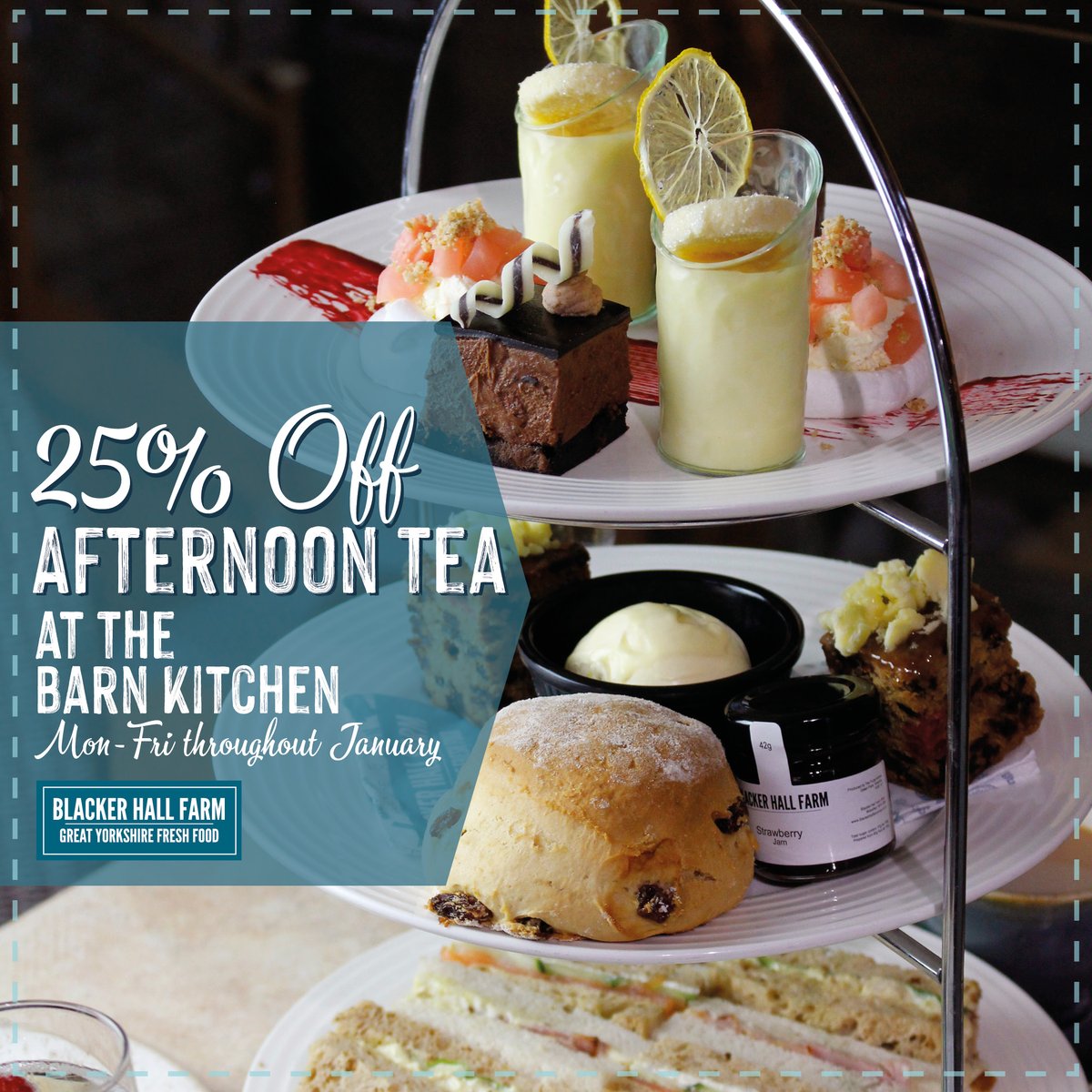 💥 🍰🥂 25% OFF Afternoon Tea … just £17.21 throughout January! 💥 🍰🥂 Monday - Friday throughout January, enjoy a selection of homemade produce, including delicious scones made to a Garthwaite family recipe!

Book your table today &gt;&gt; ow.ly/q5TB50Mleqk
#JoyThisJanuary